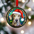 Greyhound in Santa Hat Suncatcher Decoration